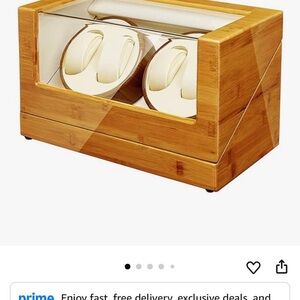 Bamboo Watch Winder with Glass Display